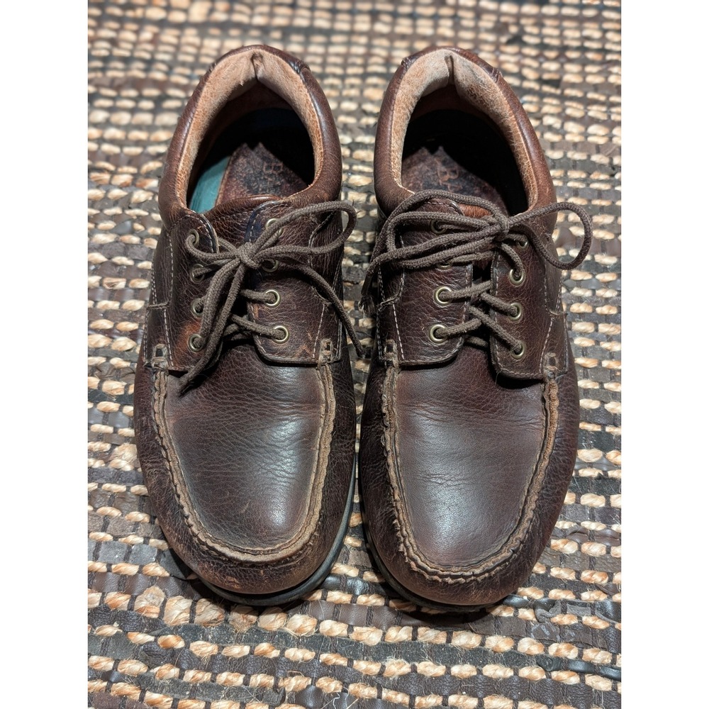 Bass Stockport Mens 10M Brown Leather Moc Toe Oxford Shoes Lace Up Casual